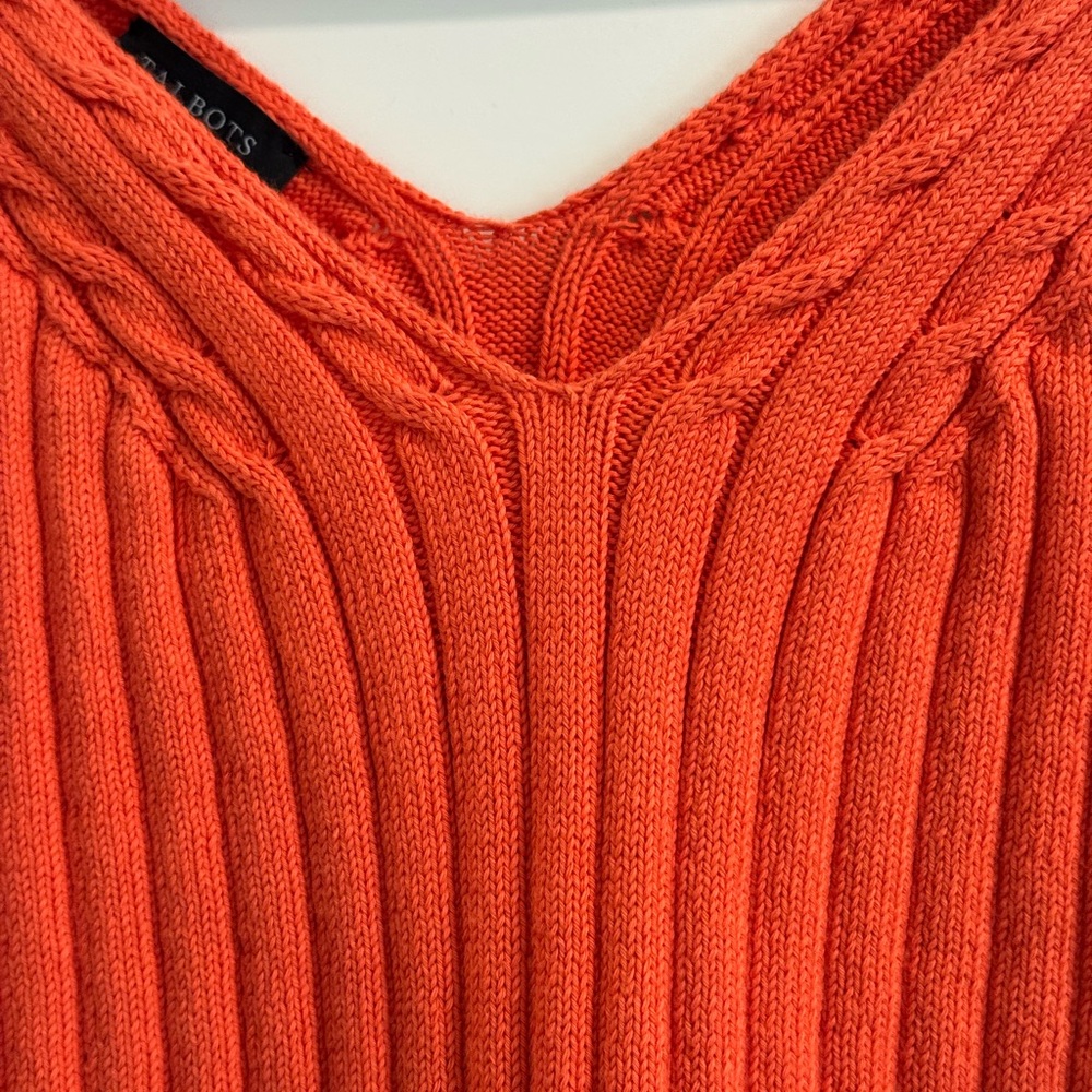 Talbots Orange and Pink Ribbed Cardigan set - Picture 8 of 12